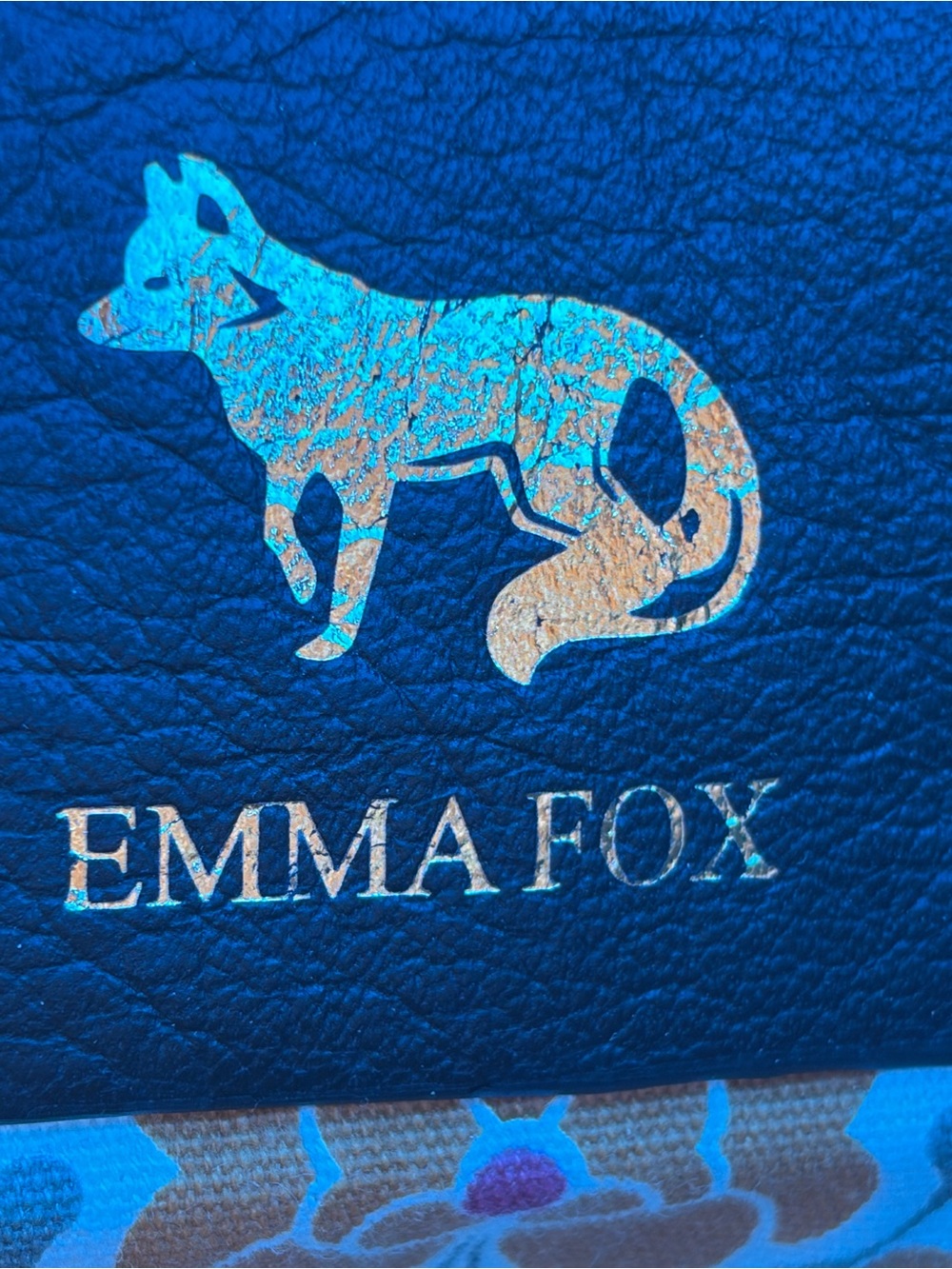 Emma Fox Black Leather Women’s Bag with Metallic Fox Logo